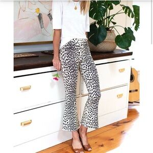 Emerson Fry Leopard Black & White Printed Flare Pants